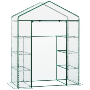 Sera de Gradina din Otel si PVC Transparent cu Usa Rulou, 143x73x195cm - Img 1