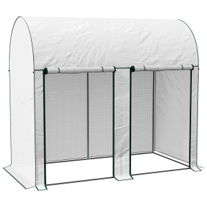Seră de Grădină, Seră pentru Plante cu 2 Uși Batante Rulante, Acoperire PE, Anti-UV, 2x1x1,78 m, Alb - Img 1