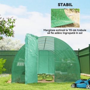 Sera de Gradina Tunel pentru Cultivare Plante în PE, 600x300x200cm, ușă unică - Img 5
