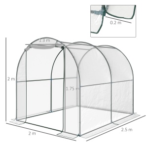 sera gradina tip tunel din PVC, 250x200x200 cm - Img 3