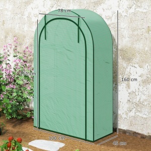 Seră pentru Grădină cu 4 Niveluri, Ușă Batantă și 14 Catarame din Plastic, 100x45x160 cm, Verde - Img 3