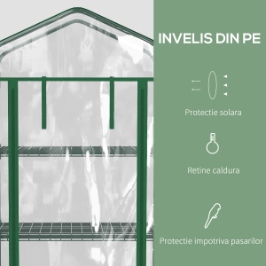 Sera Verticala Alb 4 Rafturi – Otel & PVC, Pentru Balcon/Terasa - Img 4