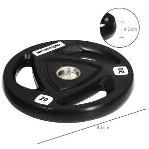 Set 2 Discuri 20kg – Otel Cauciucat, Cu Manere Ergonomice - Img 3