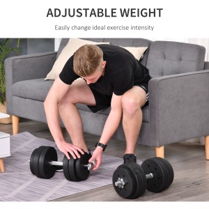 Set 2 Gantere de 30kg in Total, cu 16 Discuri din Otel si Pastic - Img 4