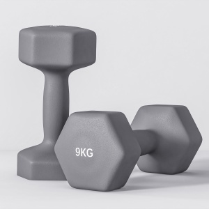 Set 2 Greutăți Hexagonale, Gantere cu Prindere Antiderapantă pentru Antrenament de Fitness Acasă, 27x10x10 cm, Gri - Img 8