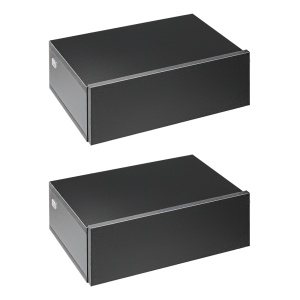 Set 2 Noptiere Suspendate pentru Dormitor, Noptiere Moderne din Lemn cu Fixare pe Perete, 40x30x15cm, Negru