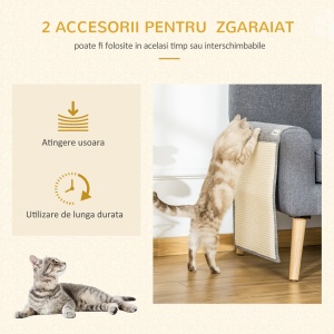 Set 2 stalpi pentru pisici 42,5 cm x 42,5 cm, gri - Img 4