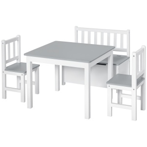 Set 4 Piese cu Masuta pentru Copii, 2 Scaune si Banca - Img 1