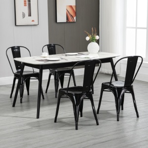 Set 4 Scaune Dining din Otel, Stil Industrial – Stivuibile & Moderne - Img 7