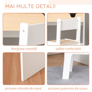 Set Birou și Scaun pentru Copii 6-10 Ani cu Raft și Sertar - Img 7