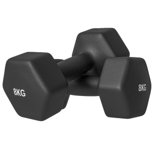 Set de 2 Greutăți Hexagonale, Gantere cu Prindere Antiderapantă pentru Antrenament de Fitness, 24x11x11 cm, Negru - Img 1