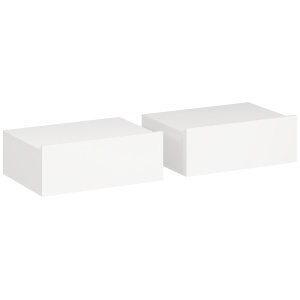 Set de 2 Noptiere Suspendate pentru Dormitor cu Sertar, 40x30x15 cm, Alb