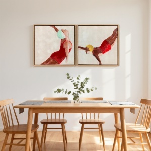 Set de 2 Tablouri Moderne pe Pânză, Imprimare Artistică pentru Perete cu Cârlige Incluse, 40x40 cm - Img 7