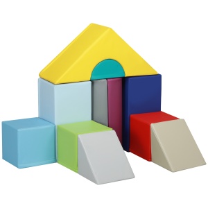 Set de Construcții Moi pentru Copii 1-3 Ani cu 11 Forme, 25x25x50 cm, Multicolor
