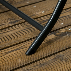 Set de Gradina 3 Piese cu 2 Scaune si Masa Pliabile din Otel si HDPE pentru Balcon si Terasa, Gri Inchis - Img 9