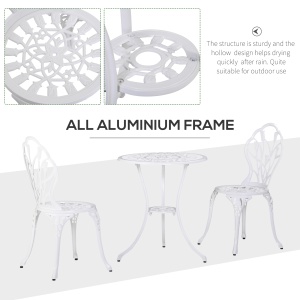 Set de Gradina 3 Piese din Aluminiu cu 2 Scaune - Img 5