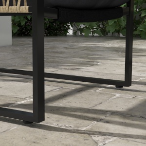 Set de Mobilier de Gradina din 4 Piese PE Rattan cu Canapea Dubla, Fotoliu si Masuta de Cafea din Sticla, 106x70x72 cm - Img 7