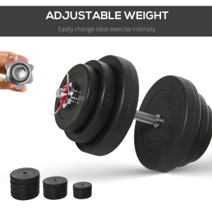 Set di Haltere pentru antrenamentul de Acasă din tuburi de Oțel și Plastic 12 buc total 40KG Negru - Img 6