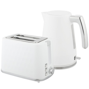 Set Fierbător Electric 2200W 1.7L și Prăjitor Dublu 7 Nivele Alb