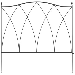 Set Gard de Grădină cu 5 Panouri și Șnururi de Fixare, 305x62 cm, Negru - Img 8
