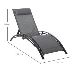 Sezlong de Gradina 5 Inclinari din Aluminiu - Img 3
