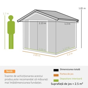 Sopron de Gradina pentru Depozitare Unelte - Img 3