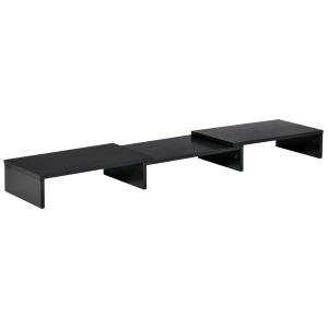 Stand pentru doua monitoare cu lungime si unghi reglabil, stand ridicare ecran pentru laptop, computer, PC, imprimanta, televizor, negru