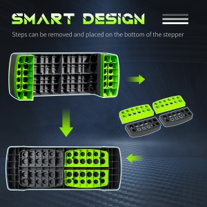 Stepper Aerobic Reglabil pe 3 Înălțimi, Step Fitness din Plastic pentru Antrenament, 78x28x10/15/20 cm, Verde - Img 4