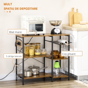 Suport Bucatarie – Cu Prize, USB & Rafturi Multifunctionale - Img 6