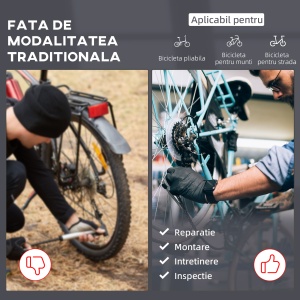 suport reparare bicicleta 75x75x100-160cm, negru - Img 5