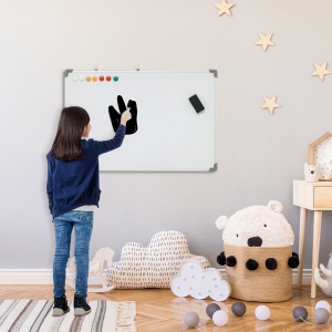 Tabla magnetica alba dreptunghiulara cu 4 markere, 1 radiera si 10 magneti incluse, din aluminiu si panou galvanizat, 90x60x1,8 cm - Img 7