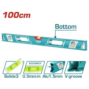 TOTAL - NIVELA CU BULA - 100CM - PRECIZIE 0.5mm (INDUSTRIAL)