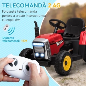 Tractor Electric Copii – 12 V cu Remorca, Muzica & Telecomanda - Img 5
