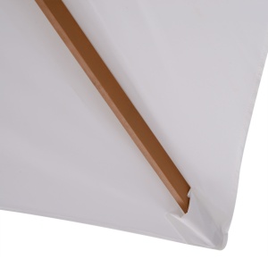 Umbrela de Gradina 2x3 m, Umbrela Parasolar Impermeabila din Lemn Lacuit cu Copertina Detasabila, Alb - Img 8