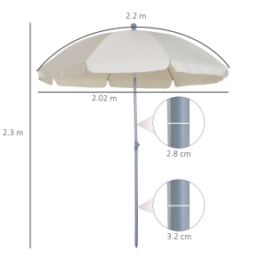 Umbrela de Gradina cu Acoperis Reglabil Φ220, Crem alb - Img 3