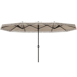 Umbrelă de Grădină cu Două Fețe și Mâner cu Manivelă Ușor de Utilizat, 450x265x260 cm, Alb Crem - Img 1