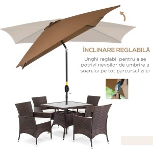 Umbrela de Gradina Dreptunghiulara 195×295 cm – Alb - Img 4