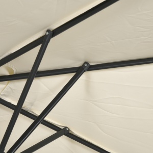 Umbrelă de Grădină Dublă Înclinabilă și Reglabilă în Înălțime, 295x150x170-214 cm, Alb Crem - Img 9
