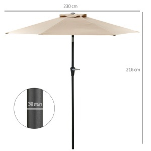 Umbrela de Gradina Inclinabila 2.3x2 m - Img 3