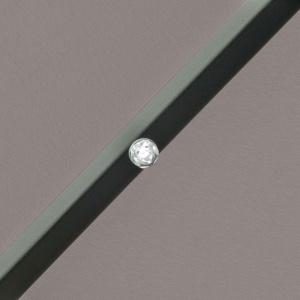 Umbrelă de Grădină Inclinabilă Ø265 cm cu 32 Lumini LED Solare și Manivelă, Umbrelă de Exterior cu 8 Spițe, din Oțel și Poliester, pentru Patio, Curte, Balcon, Terasă, Gri - Img 8