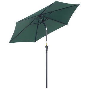 Umbrela de Gradina Reclinabila Plaja Aluminiu si Poliester Φ2.6×2.35m Verde Inchis - Img 1