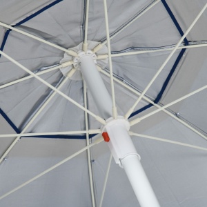 Umbrelă de Plajă cu Acoperiș Înclinabil la 45°, Ferestre și 2 Buzunare, Ø191x211 cm, Albastru - Img 9