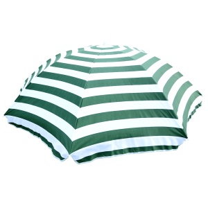 Umbrelă de Plajă cu Acoperiș Înclinabil la 45°, Ø1.8x2 m, Verde și Alb - Img 8