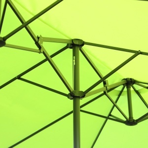 Umbrela Dubla de Gradina cu Deschidere cu manivela, Otel si Poliester, 460x270x240cm, verde - Img 9