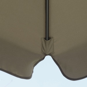 Umbrela Suspendată cu Copertină Reglabilă, Bază în Cruce, Orificii de Ventilaţie şi Manivelă, 2.7x2.7 m, Cafeniu - Img 9