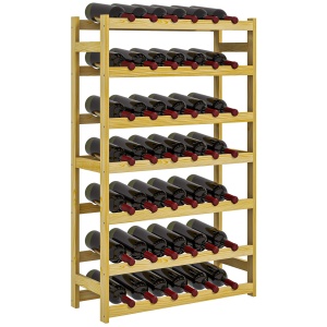 Wooden Wine Rack 42 Bottles, Narrow 7-tier Wine Holder for Home Bar - Img 1