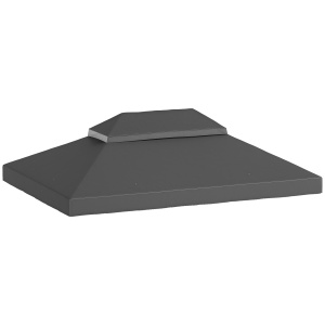 Acoperiș de rezervă pentru pavilion, 3 x 4 m, husă de rezervă cu orificii de scurgere, poliester, protecție solară, UPF30+, Gri închis - Img 7