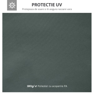 Acoperis de Schimb 3x3m, Prelata de Schimb pentru Foisor de Gradina din Poliester cu 8 Orificii de Ventilatie, Gri - Img 4