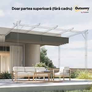 Acoperiș de Schimb pentru Pergolă cu 10 Orificii de Drenaj, Permeabil, 4x3 m, Bej - Img 9