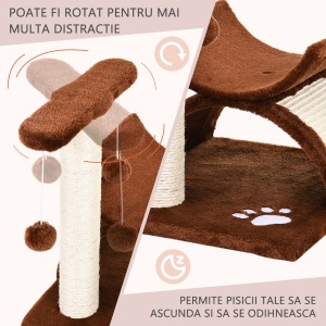 ansamblu pentru pisici, 40x30x43cm, maro - Img 5